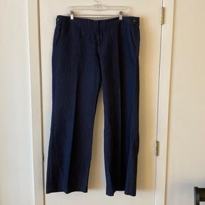 Gap Navy Cotton/linen blend trouser
